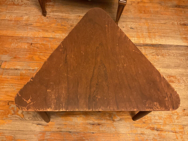 Vintage Mid Century modern retro wood Triangle Guitar Pick End Table side accent