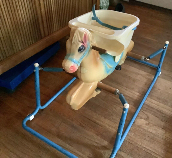 VTG 60s MCM Wonder Horse Rocking Kids Ride On Bouncy Spring Toy Works Perfect VG