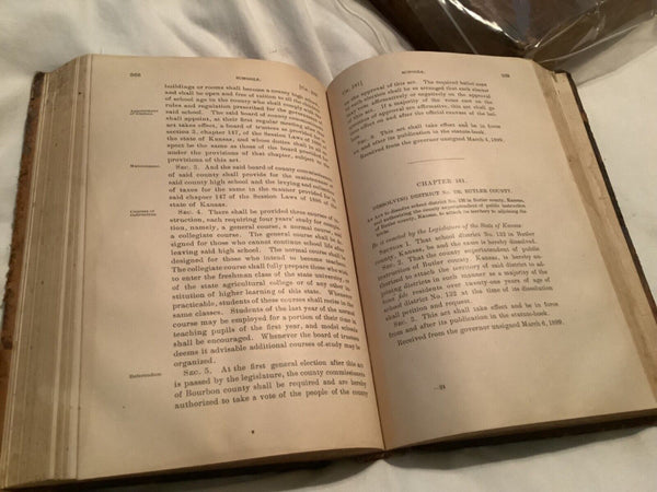 Antique  State of Kansas: Session Laws of 1893  law book State Property