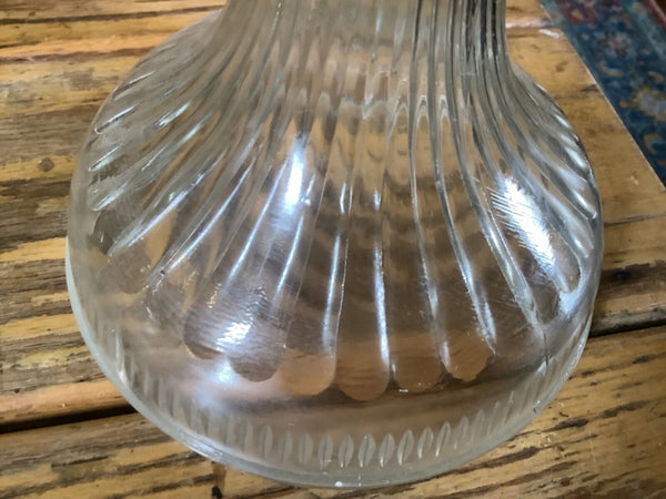  Vintage antique Clear Glass Oil Lamp Chimney Queen Anne Burner