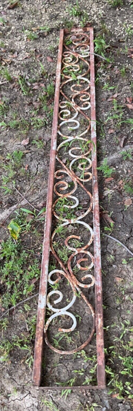VTG mid century Cast Iron porch Railing Architectural Salvage Rail scrolled