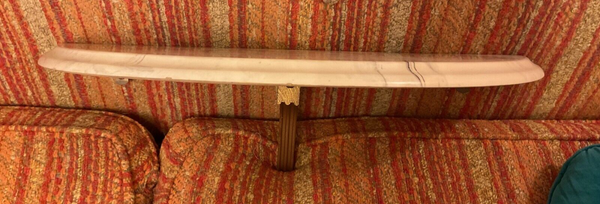 Vintage wood wall sconce display shelf marble top mid century mcm