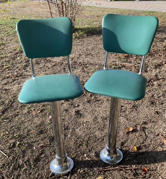 Pair  Eagle Texas vintage Tall Bar Stools Soda Fountain Stool chair Mid Century