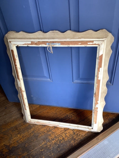 Vintage wood wooden carved French Provincial Picture Frame With photo baby glass