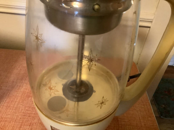 Vtg glass MCM Proctor Silex Coffee Pot Percolator Atomic Starburst mid century