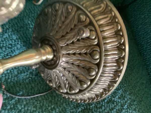 Mid Century Vintage Hollywood Regency  Wall Sconce glass gold cast metal brass