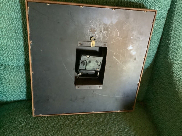 VTG  mid century modern WALL wood CLOCK cork RETRO