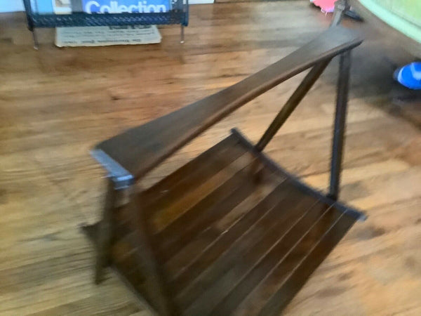 Vtg  Mid Century modern Folding Wooden Magazine Rack Yugoslavia  Masterpiece