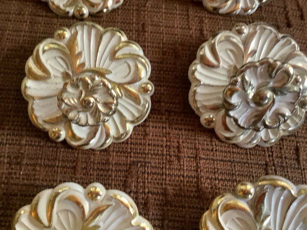 Vtg Drawer furniture  Pulls Hardware Knobs Backplates Set French Provincial