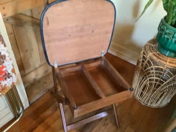 Vtg Mid Century Valet Stand Man Suit Rack Coat Butler Clothes Hanger  Seat chair