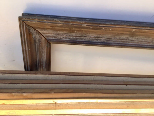 Vtg LOT 21 large PICTURE FRAMES ART Linen wood wooden Wall Collage crafts