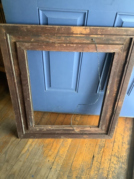 Vtg  ANTIQUE GOLD leaf wood FRAME GILT GESSO carved  wood  PICTURE painting oak