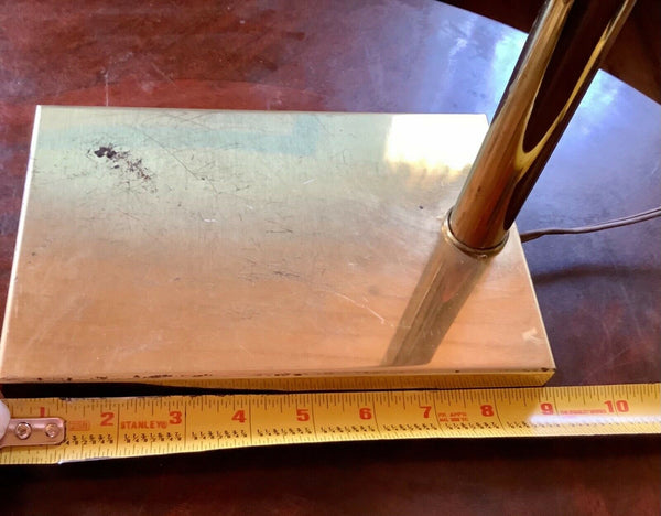 Vtg Brass Adjustable Swinging Arm desk table Pharmacy Table Lamp mid century