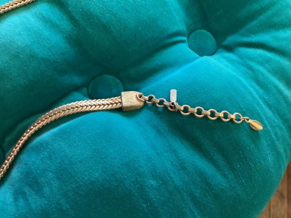 Vintage Monet Herringbone Choker Necklace Gold Plated 1970’s jewelry