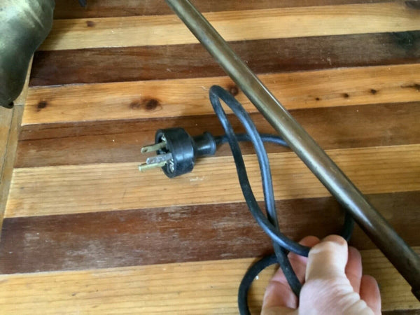 Vtg antique machine age Industrial Lamp drafting table desk light clamp brass