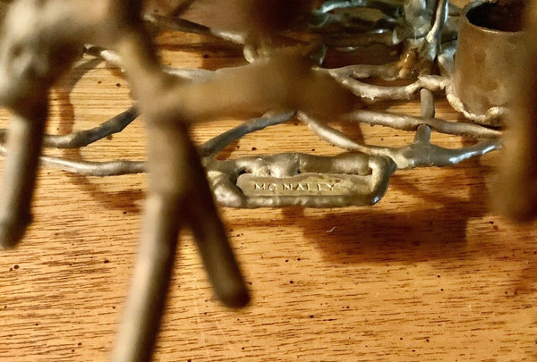 Vtg mid century Brass Tree Bench MCM table top Sculpture Eames Era McNally brass