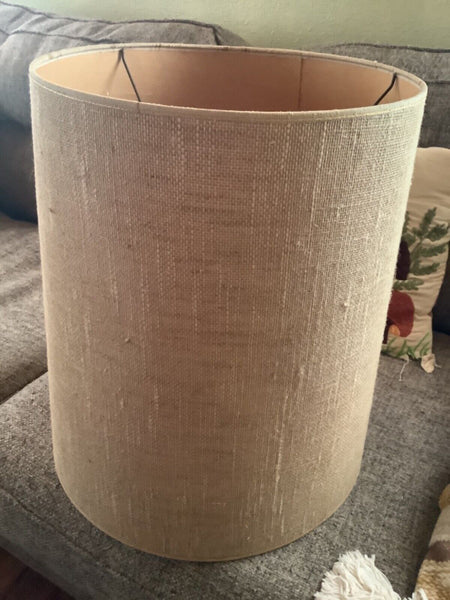 Vtg  Mid-Century modern mcm retro nubby.Drum Table  desk Lamp Shade