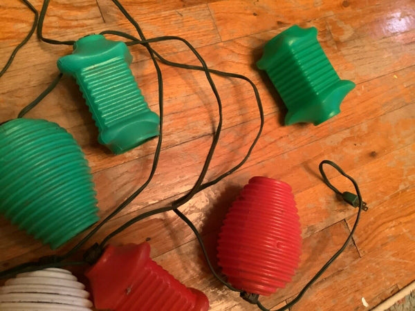 Vtg PATIO PARTY Lantern Camp rv Lights shades Christmas blow mold lot 7