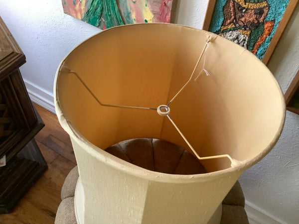Vtg Mid Century Retro Modern mcm Large Drum Table Lamp Shade
