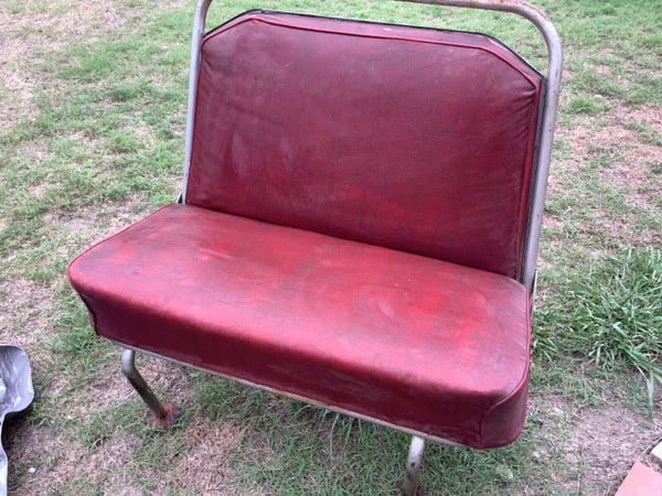 Vintage vinyl bench school bus seats
