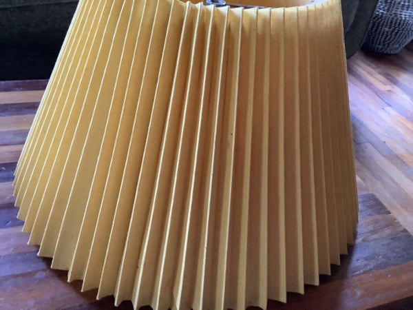 Vintage Yellow Pleated LAMP SHADE MCM Mid Century Modern