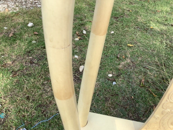 Vtg cane lacquer Chinoiserie Dragon Dining Chairs Henredon  pair goatskin