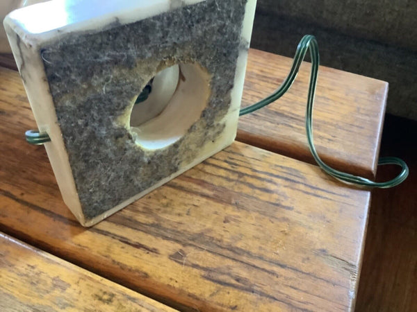 Vtg Old Vintage MCM Neoclassical Italian Carved Art Alabaster Marble Table Lamp