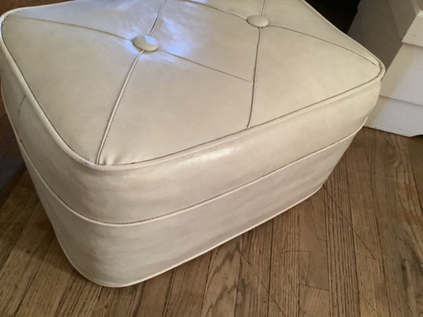 Vtg Vinyl Rectangle Footstool foot stooL ottoman Mid Century Modern hassock