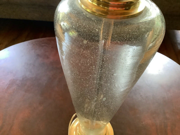 Vintage 1985 Chapman Table desk Lamp Brass & bubble Glass