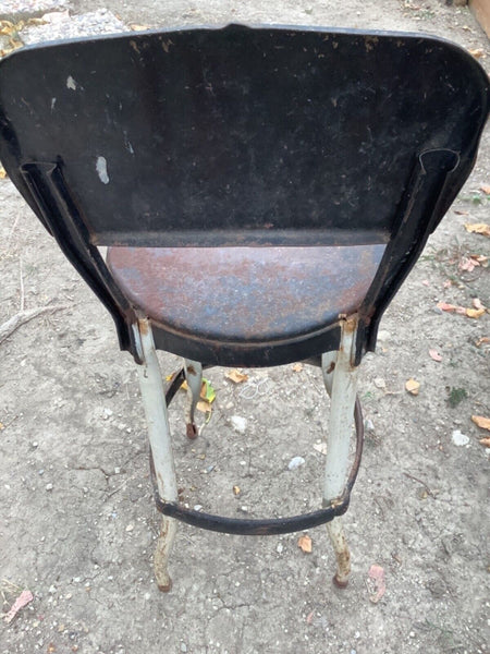 Vtg mid century  Cosco Metal Kitchen Stool 1950s Black Kitchen Stool chair seat