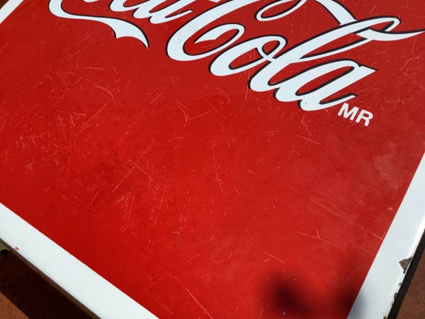 Vtg antique Coca Cola Coke enamel metal Porcelain Table advertising sign Chairs
