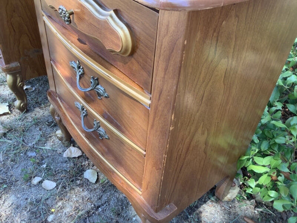 Vtg pair Sears French Provincial Hollywood Regency Nightstand Table Dixie Bonnet
