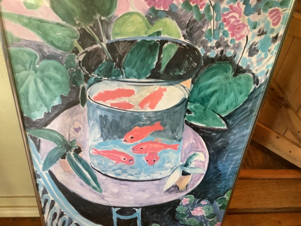 Vtg Goldfish Henri Matisse Vintage LITHO 1987 Art  print Poster Framed gold fish