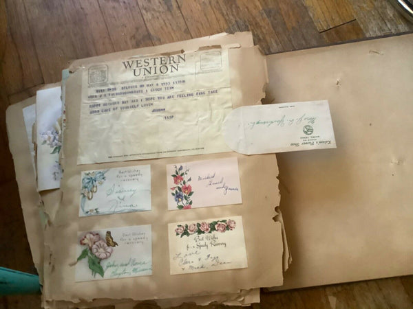 Vtg 1950’s Greeting Cards and letters Scrapbook Texas