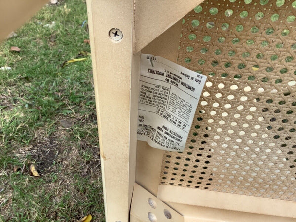 Vtg cane lacquer Chinoiserie Dragon Dining Chairs Henredon  pair goatskin