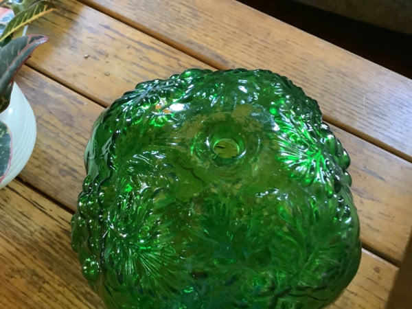 Vtg Mid Century Modern Hanging Swag Light Lamp Green Glass Globe Grapes part
