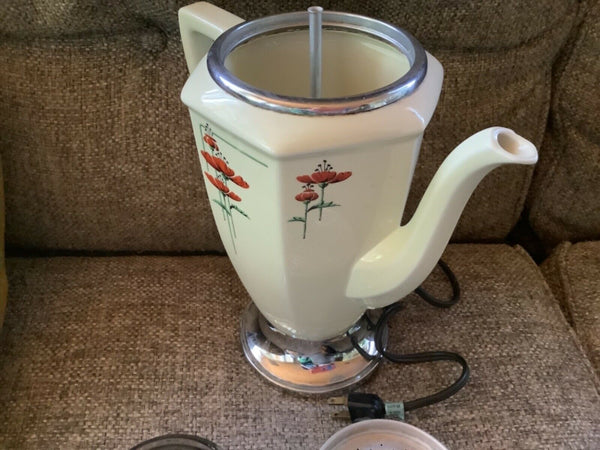 VTG Robeson Rochester Ceramic Electric Percolator Coffee Maker