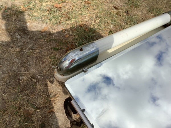 VTG MCM Chrome Deco Recessed Metal Lighted Medicine Cabinet Glass Shelves chest