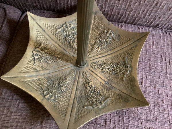 Vintage Brass Umbrella shape Holder w/ Dragon Handle Cane Parasol Footed Stand