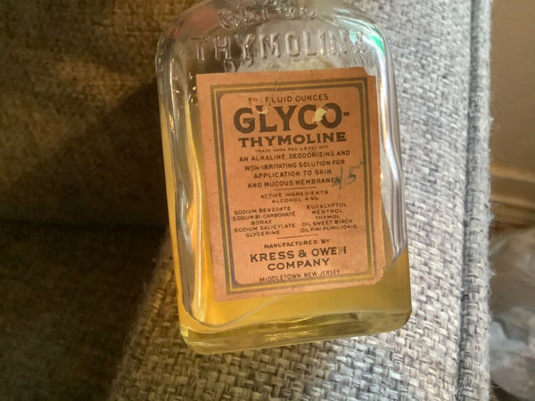 VINTAGE GLYCO THYMOLINE Bottle with cap