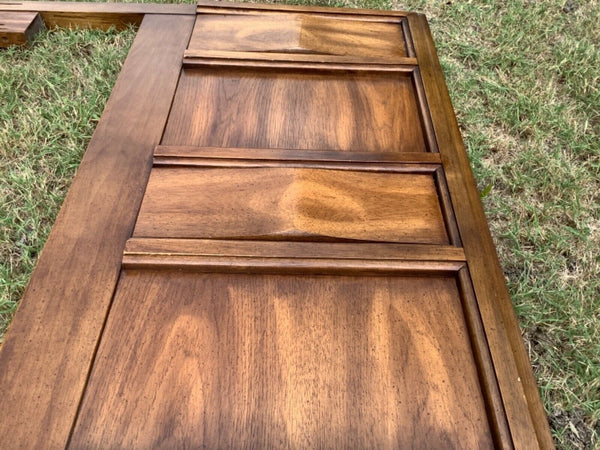 Vtg full size mid century modern mcm Wood Hooker Headboard bed frame