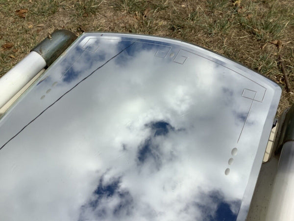 VTG MCM Chrome Deco Recessed Metal Lighted Medicine Cabinet Glass Shelves chest