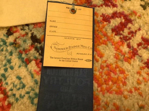 Vtg 1918 The great Barrington Live poultry pet Stock Show Ribbon 1st prize place