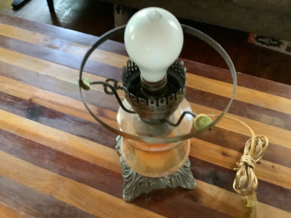 Vtg Iridescent amber roses Gone With The Wind parlor table Lamp Shade
