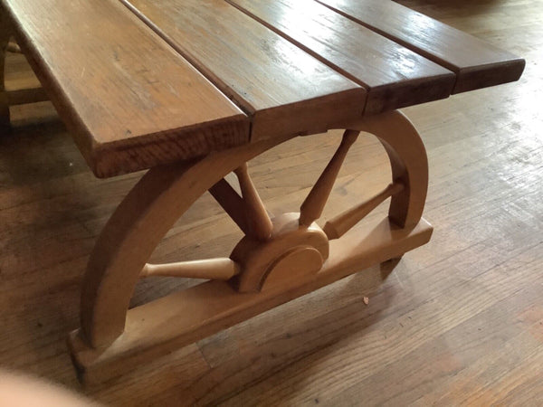 Wagon Wheel Coffee Table Vintage western Ranch Table MCM mid century furniture