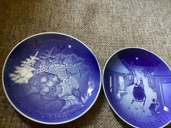 1971 1979 1980 1981 Copenhagen Jule After Christmas Plates Set of 4 Denmark Vtg