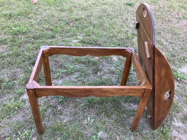 Antique Vtg  Hinged Oak  Butler’s champagne Tray Table Davis Cabinet Company