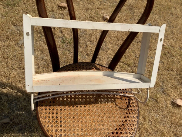 Vtg mid century 50’s tiered  Metal Wall Shelf Bathroom makeup Vanity Towel rack