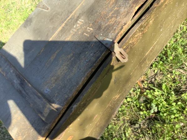 Vintage wood Military army Trunk Footlocker chest by Kleber Trunk & Bag Co