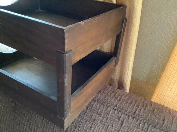 Vintage desk tiered WOOD Letter Tray File Desk PAPER TRAY IN OUT BOX